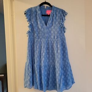 Lilly Pulitzer size 4 Sleeveless Dress with Pom Pom Trim EUC